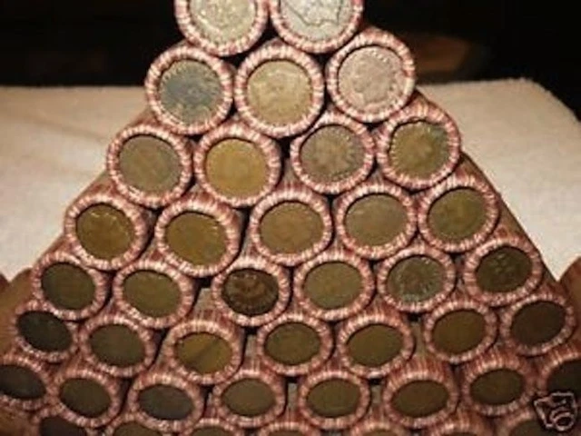 Sealed Wheat Indian Head Penny Mix Shotgun Roll With Indian Cent End Coin Lot 74 3