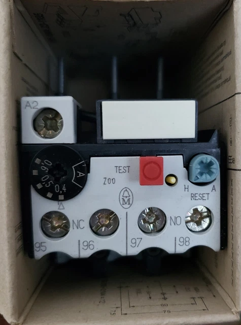Moeller Z00-0.6 Thermal Overload Relay 0.4-0.6A