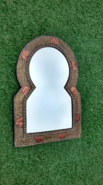 Hand Made Arts and Crafts Mirror Brass and Copper