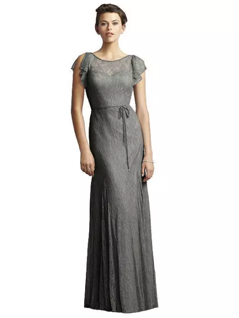 Jenny Yoo Florentine Lace Sweetheart Charcoal Sz 12 Bridesmaids Prom Dress JY520