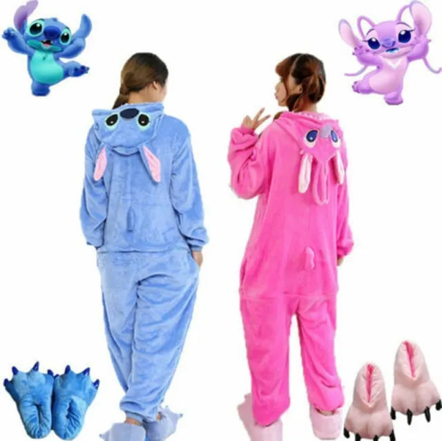 Kids Blue Stitch Cartoon Animal Pajamas Sleepwear Party Cosplay Costume Suit UK