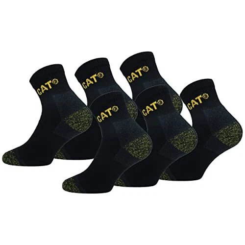 Caterpillar 6 Paires Chaussettes Travail Quarter Hauteur Au-Dessus de la Chevill