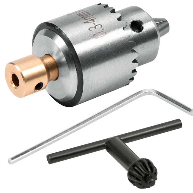 Micro Motor Drill Chuck Clamping Range 0.3-4mm Taper Mounted Mini Drill Chuck US