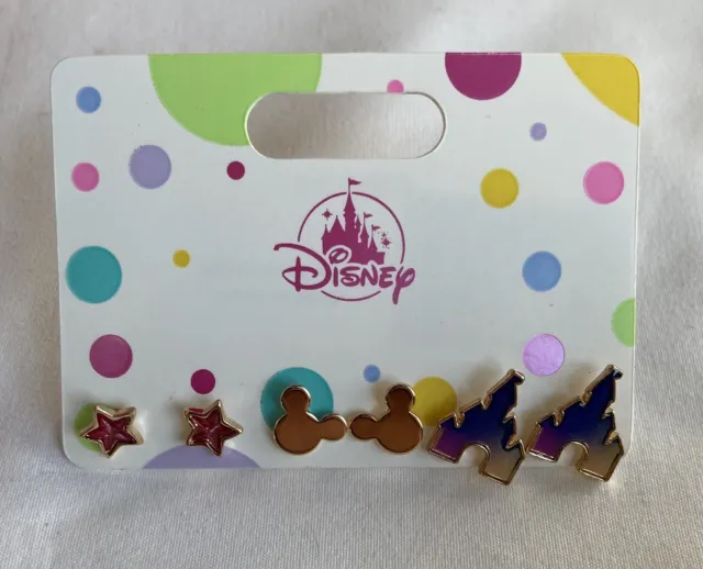 Disney Parks Collection Jewelry Minnie Mouse Heart & Bow Kids Earrings Set of 4