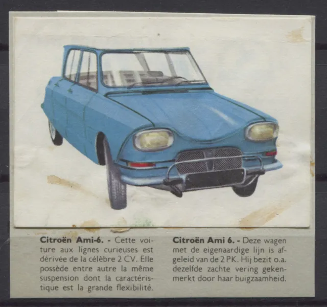 Citroen Ami 6 Vintage 1960s Dutch Trading Card Jacques Chocolade