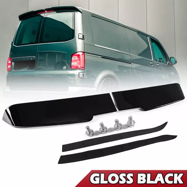 For Vw Transporter T5 T5.1 T6 T6.1 Rear Twin Barn Door Roof Spoiler Glossy Black