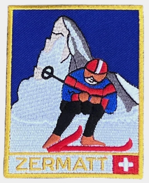 Secours Montagne Patch à Repasser Zermatt Suisse - Insigne Cervin Souvenir Ski, Voyage Chevet Vintage