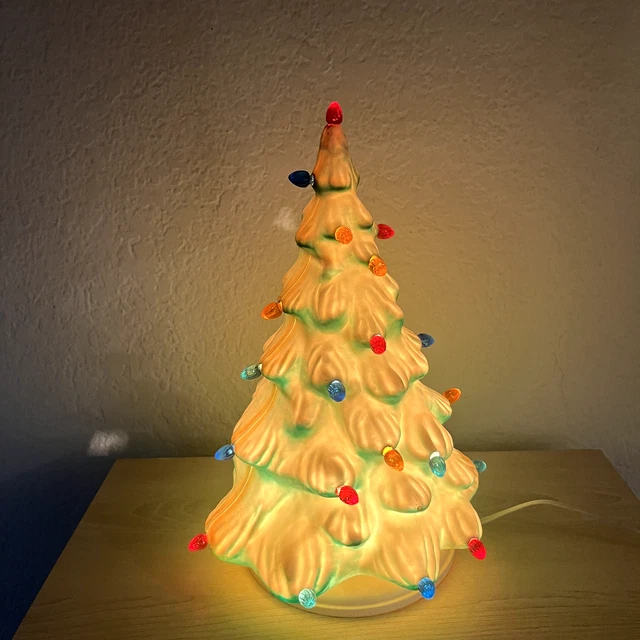 VINTAGE UNION PRODUCTS Co Blow Mold Light Up Christmas Tree 12” Missing