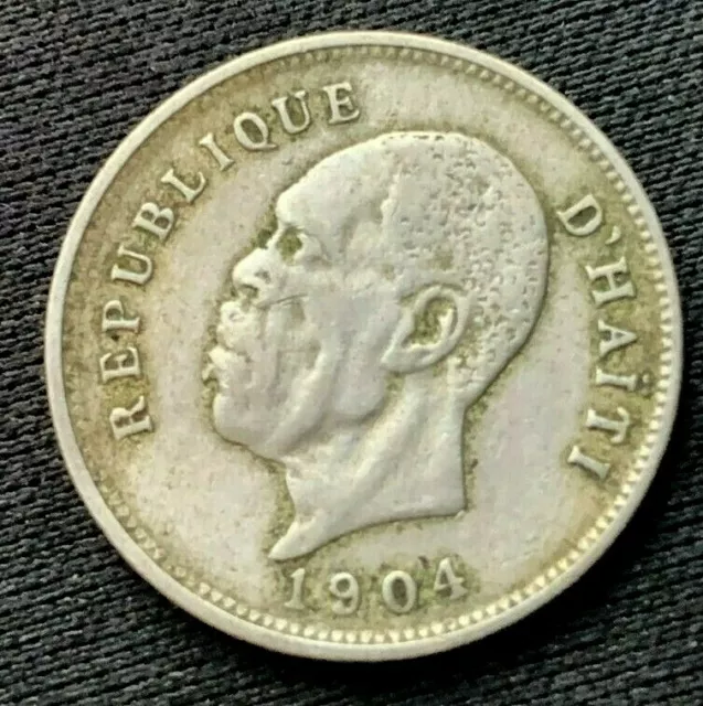 1904 Haiti 5 Centimes Coin XF +       World Coin Copper nickel      #C436