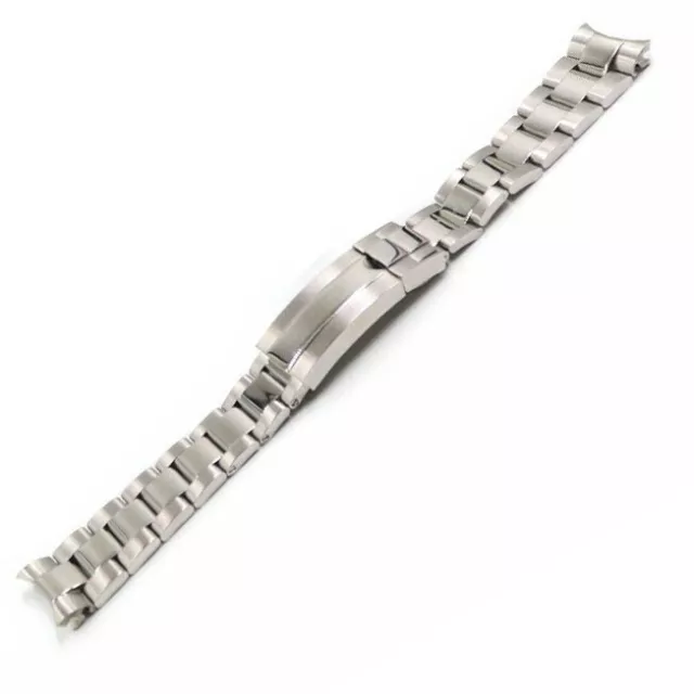 20mm Silver Middle Polish Curved End Glide Watch Band For OYSTER SUBMARINER