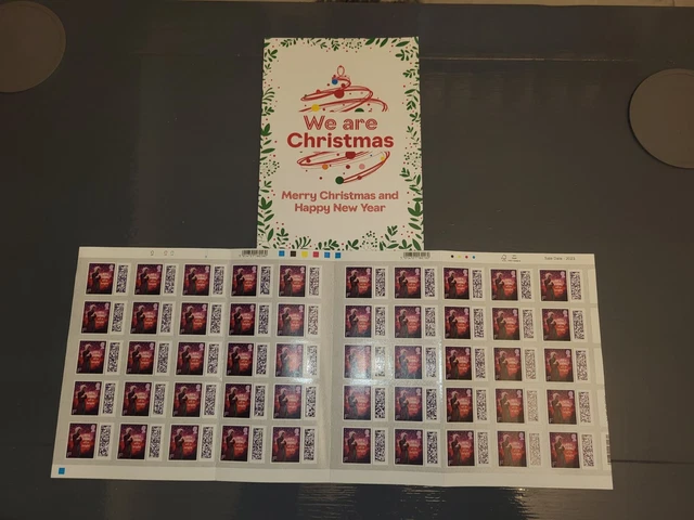 *ORIGINALE* 50 x 1a classe Royal Mail CODICE A BARRE francobolli di Natale lettera Regno Unito