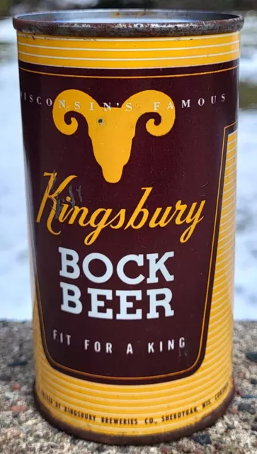 KINGSBURY BOCK, FLAT TOP BEER CAN - SHEBOYGAN, WIS. (Empty, but never opened.)
