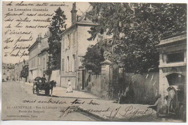 LUNEVILLE - Meurthe et Moselle - CPA 54 - entrée des Bosquets rue de Lorraine