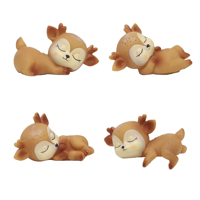 4pcs niedliche Hirschfiguren Kawaii Ornamente Kinder Spielzeug Garten Rehkitz
