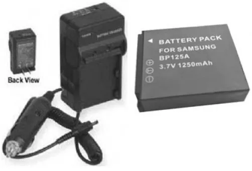 Battery + Charger for Samsung HMXQ10BN, HMX-Q10BN/XAA,