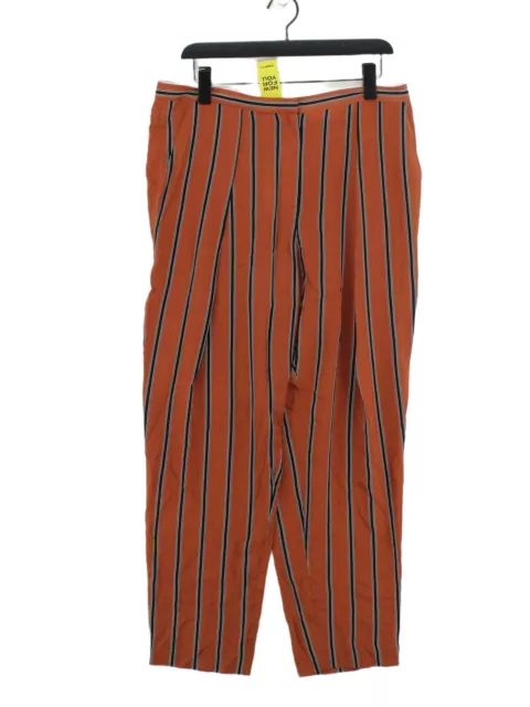 Marlene Birger Women's Suit Trousers UK 14 Brown 100% Silk Dress Pants