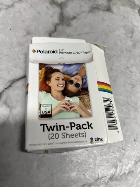 Polaroid 2x3 inch Premium ZINK Photo Paper TWIN PACK (20 Sheets) New Open Box