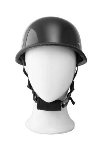 German Novelty Shiny Black Motorcycle Half Helmet