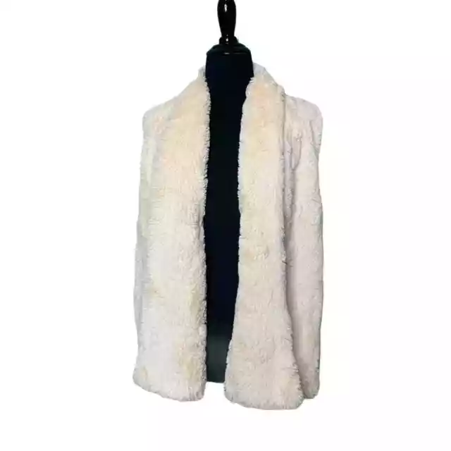 Jack by BB Dakota Ivory Faux Fur Open Vest Size M