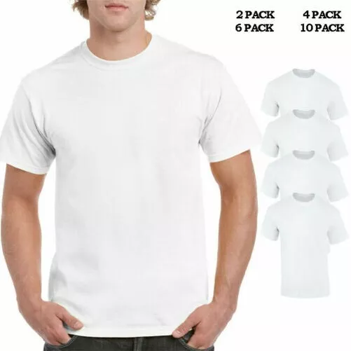 Camiseta Hombre Jersey Manga Corta Paquetes Cuello Redondo Normal Algodón Blanca