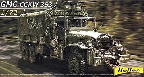 Heller GMC CCKW 353 Military Truck - Plastic Model Military Vehicle Kit - 1/72
