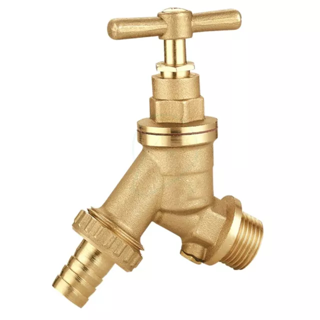 WRAS APPROVED Outdoor Garden Tap Hose Union Bib Tap 1/2" Brass With Check Valve