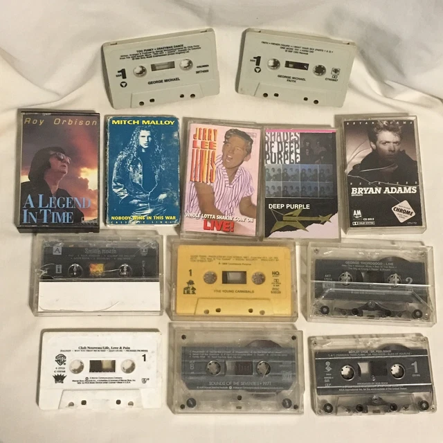 LOT OF 13 Cassette Tapes Vintage Pop & Rock Music 1970s 1980s and 1990s