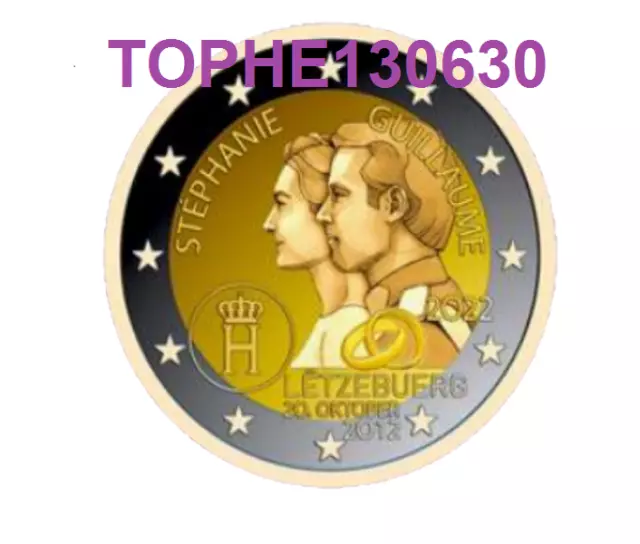 Luxembourg Commémorative 2022 " 10 Ans De Mariage " 2 Euro - Neuve - Unc