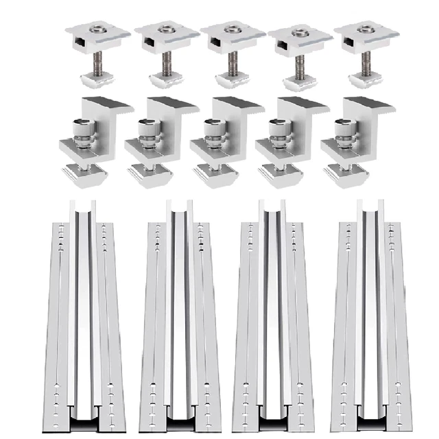 Kit Staffe A Z Per Pannelli Solari In Alluminio (8 Pezzi) - Supporto Di Montaggio Universale Per Camper, Barca, Tetto, Con Bulloni E Viti Inox, Per Pannelli Da 20W A 300W - 5