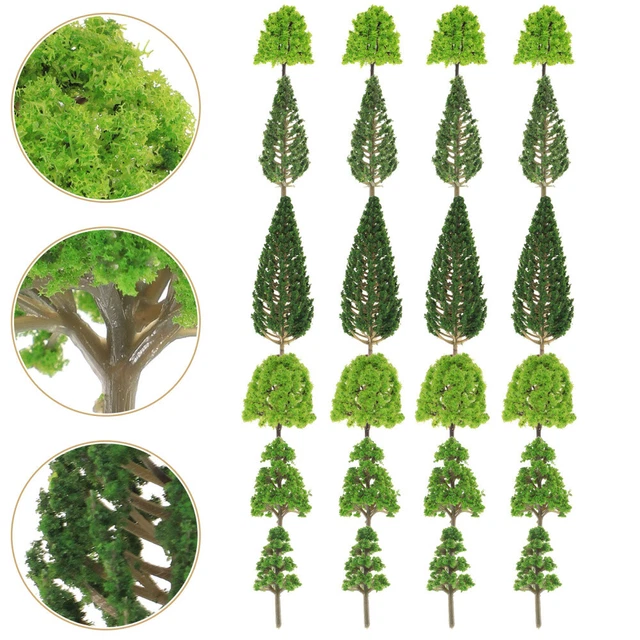 24 Pièces Arbres Miniatures Modèles - Arbres Paysager Pour Maquette Bricolage 7.5cm 8.5cm 9.5cm