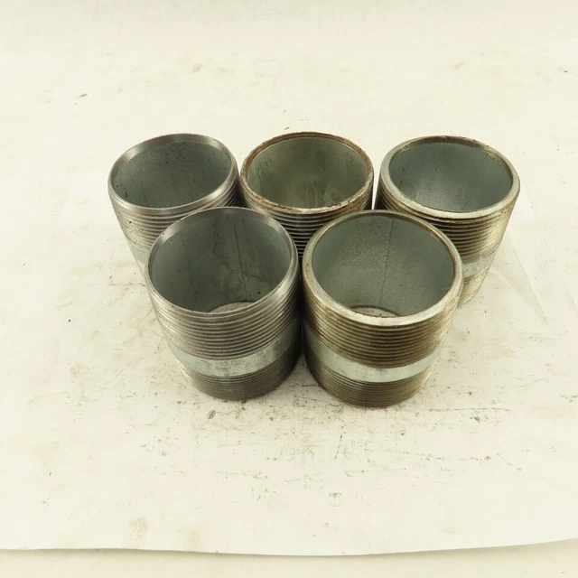 2" NPT x 2-1/2" Galvanized Iron Pipe Nipple Fitting Schedule 40 Lot of 5