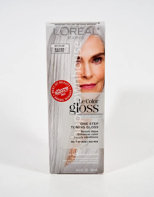 LOREAL PARIS LE Color Gloss AntiYellow SILVER WHITE Gray Hair In