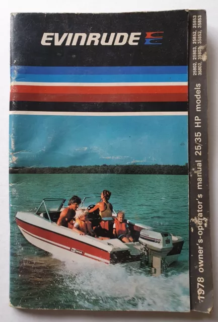 EVINRUDE MOTOR OWNERS OPERATORS MANUAL 1978 Australian Boat Boating Fishing 70s