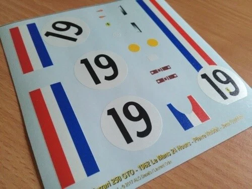 1962 LE MANS #19 Ferrari 250 Gto Noblet/Guichet 1:18 Decals EUR 19,99 - FR