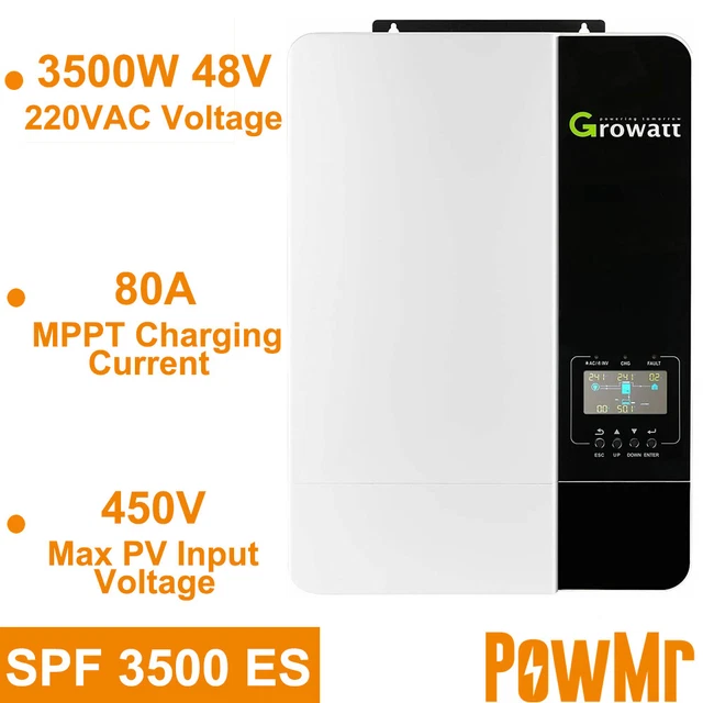 GROWATT 3500W 48V Off Grid Solar Inverter Pure Sine MPPT Controller £72 ...