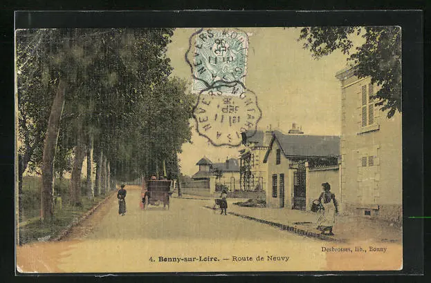 CPA Bonny-sur-Loire, Route de Neuvy 1905