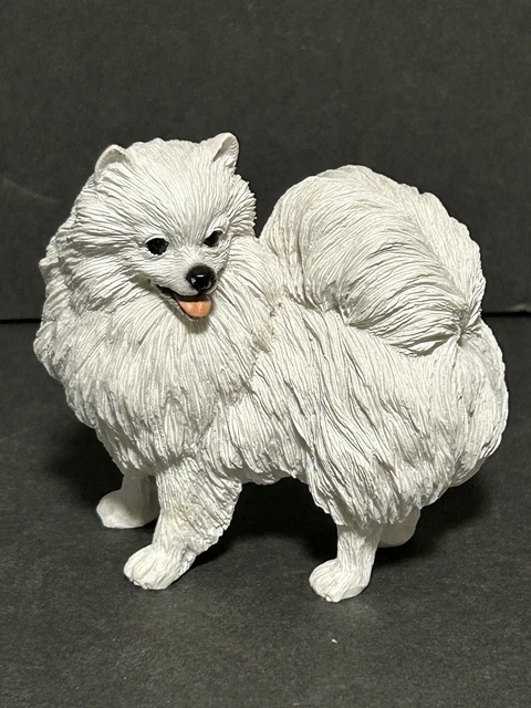 American Eskimo Miniature Figurine Hand Painted Collectible Statue-Preowned 3"