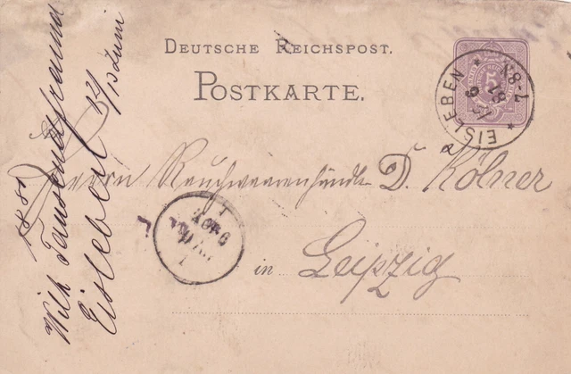 PK Dt.Reichspost , 1881 , Eisleben