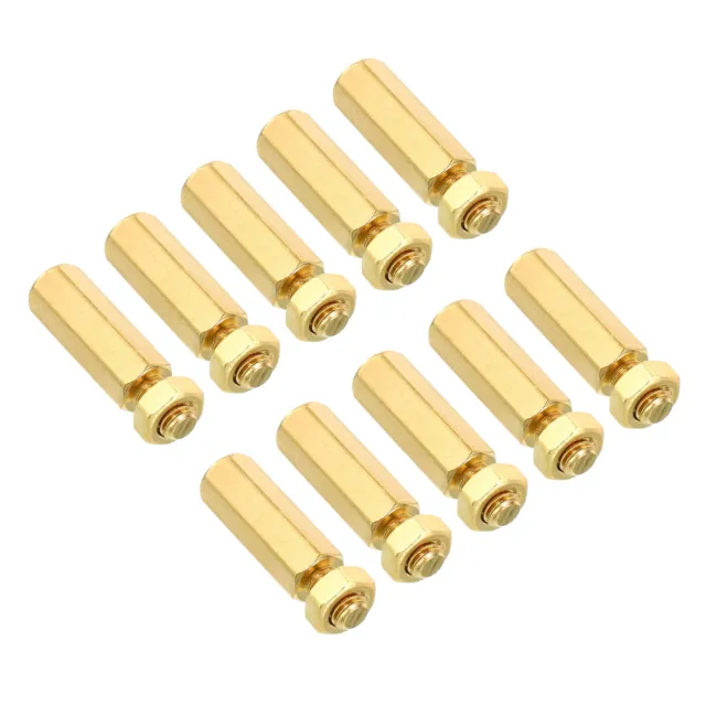 20mm+6mm M5 Standoff Screws 40 Pack Brass Hex PCB Standoffs Nuts Gold Tone
