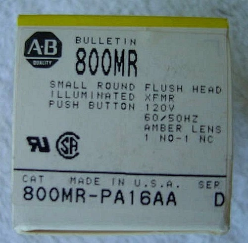 Allen Bradley 800MR-PA16AA Amber Push Button *NEW in Box*