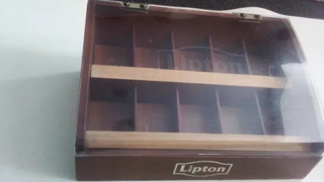 Caja Compartimento Lipton De Colección Con Tapa Transparente.. (Definitivamente Rara)..