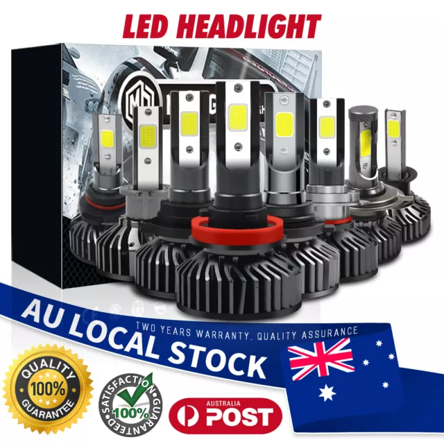 H1 9005 9006 H4 H7 H11 LED Headlight Globes Bulbs Kit 6500K