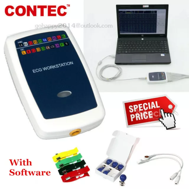 CONTEC ECG Workstation System,Portable 12-lead Resting PC based EKG Machine