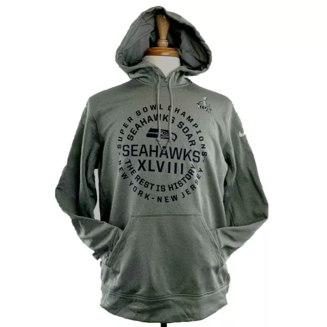 Nike Seattle Seahawks Hoodie Men's Pullover NFL Sweatshirt Super Bowl XLVIII