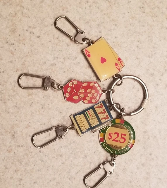 Vintage Casino Gaming Multi Keychains Coated Enamel