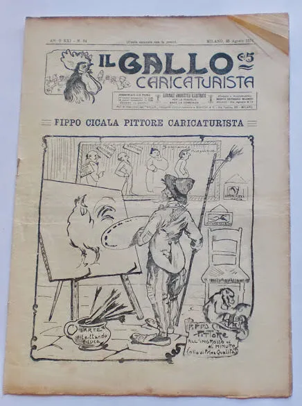 Satira Caricature - Il Gallo Caricaturista - Anno XXI - N° 34 - Agosto 1912