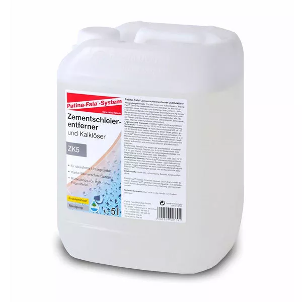 Patina Fala ZK5 Dissolvant Voile de Ciment 5 L Carrelage Clinker Ziegelbelag