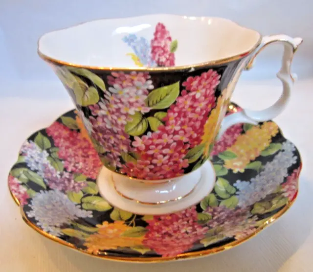 Royal Albert Cynthia Tea Cup Saucer Set- Bone China -Made in England