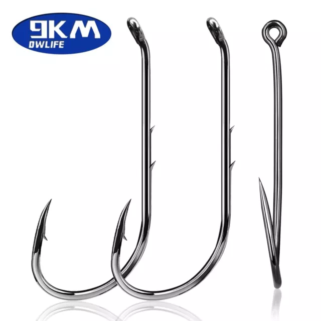 9KM 200Pack Bait holder Fishing Hooks Bait Hooks Offset Circle Hook 17mm~51.3mm