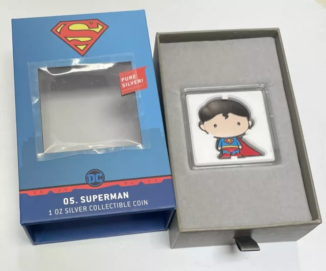 2020 NIUE 05 SUPERMAN 1oz 999 PURE SILVER COLLECTABLE COIN COLORIZED DC WB NZM